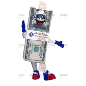 Super Enthusiastic $100 Bill BIGGYMONKEY™ Mascot –