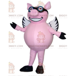 Fantasia de mascote de porco rosa voador BIGGYMONKEY™ com