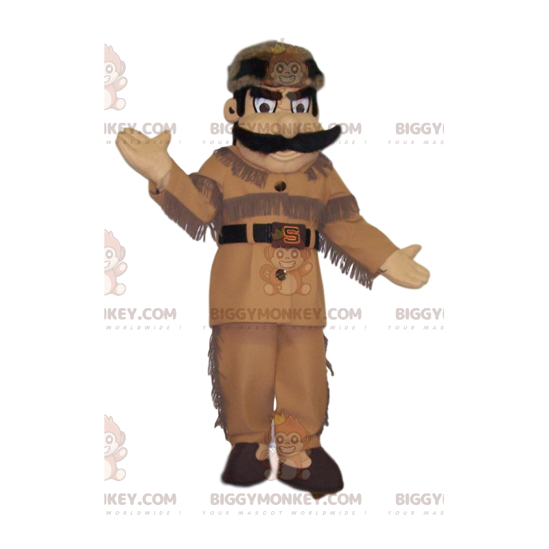 Disfraz de mascota Trapper BIGGYMONKEY™ con gorro de piel -