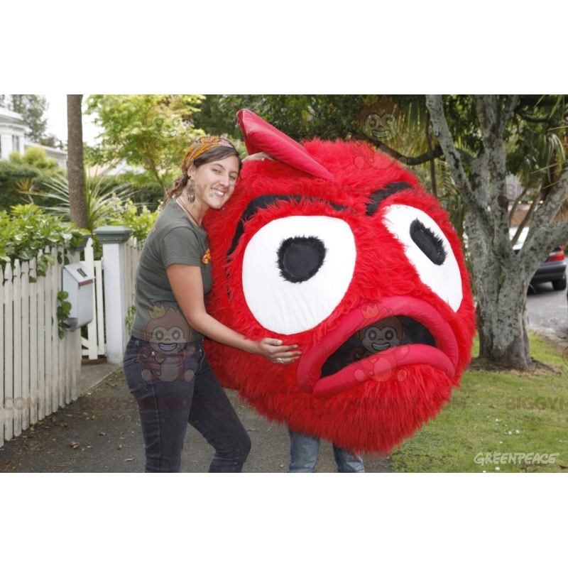 Fantasia de mascote de monstro peludo cereja gigante