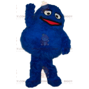 BIGGYMONKEY™ Big Round Hairy Blue Monster Costume da mascotte -