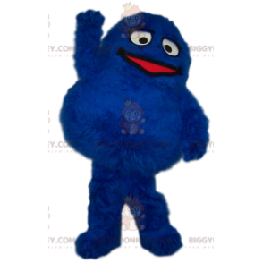 BIGGYMONKEY™ Big Round Hairy Blue Monster Costume da mascotte -