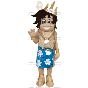 Havaijin prinssi BIGGYMONKEY™ maskottiasu perinteisessä mekossa