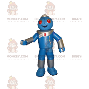 Costume de mascotte BIGGYMONKEY™ de robot bleu très joyeux -