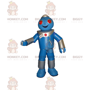 Very Cheerful Blue Robot BIGGYMONKEY™ Mascot Costume –