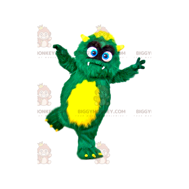 Costume de mascotte BIGGYMONKEY™ de petit monstre poilu vert et