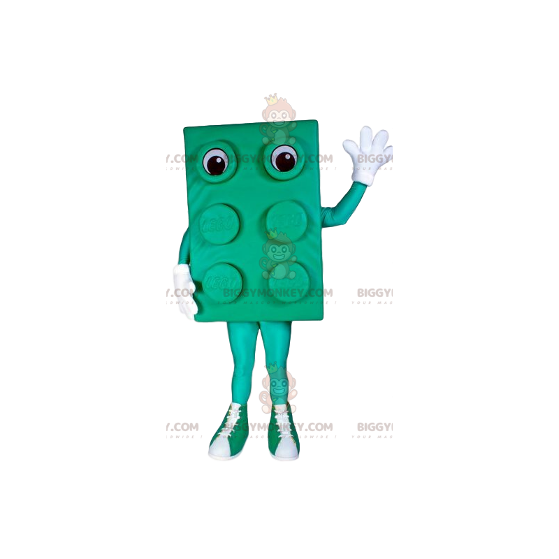 BIGGYMONKEY™ Maskottchen-Kostüm mit grünem Block und großen