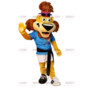 Super Fun Lion BIGGYMONKEY™ Mascot Costume In Sportswear –