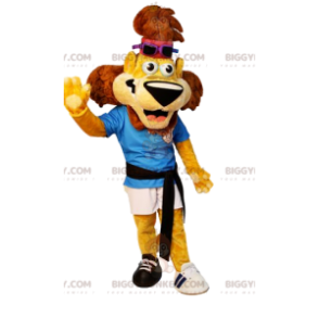 Super Fun Lion BIGGYMONKEY™ Mascot Costume In Sportswear –