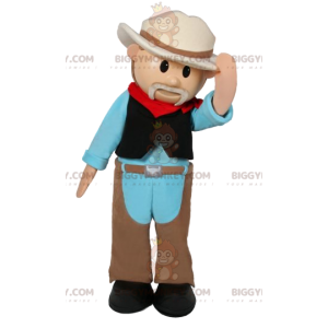 Traje de vaquero granjero Traje de mascota BIGGYMONKEY™ -