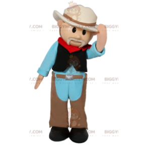 Costume de mascotte BIGGYMONKEY™ de fermier en tenue de cowboy