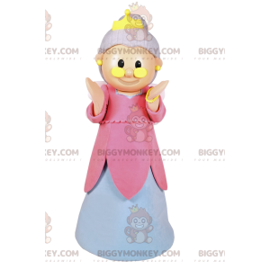 Fairy BIGGYMONKEY™ maskotdräkt med rosa och vit klänning och