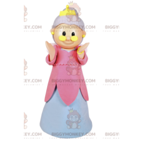 Fairy BIGGYMONKEY™ mascot costume with pink and white dress and