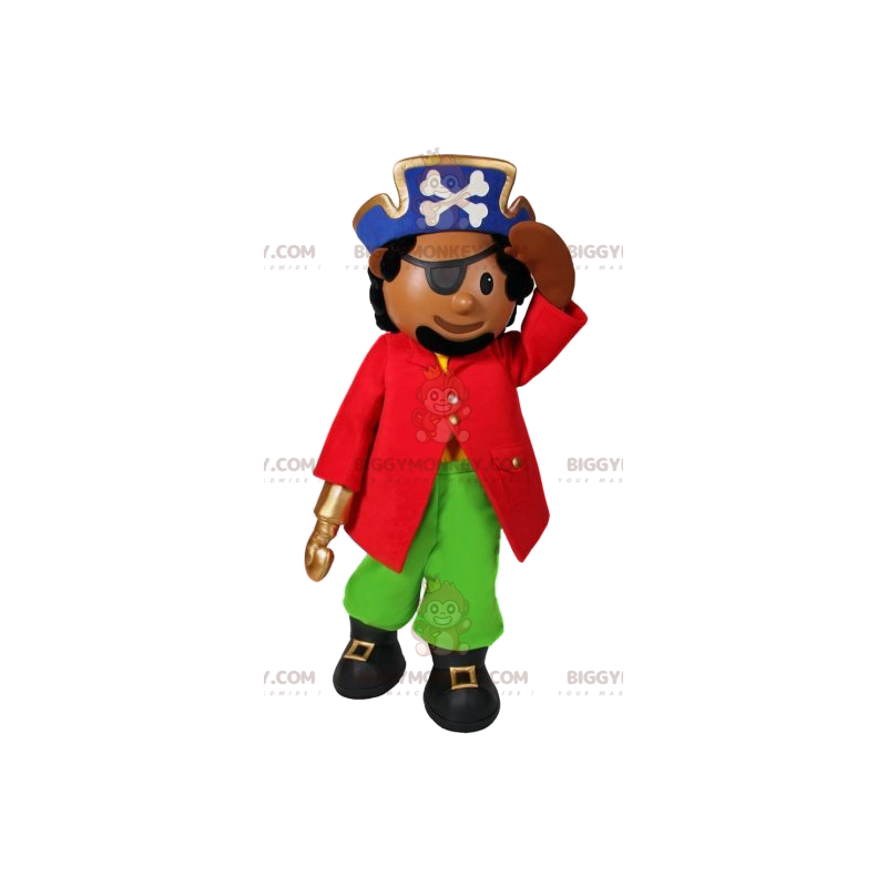 Pirat BIGGYMONKEY™ Maskottchenkostüm mit hübschem Anzug und Hut