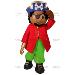 Pirat BIGGYMONKEY™ maskotkostume med flot jakkesæt og hat -