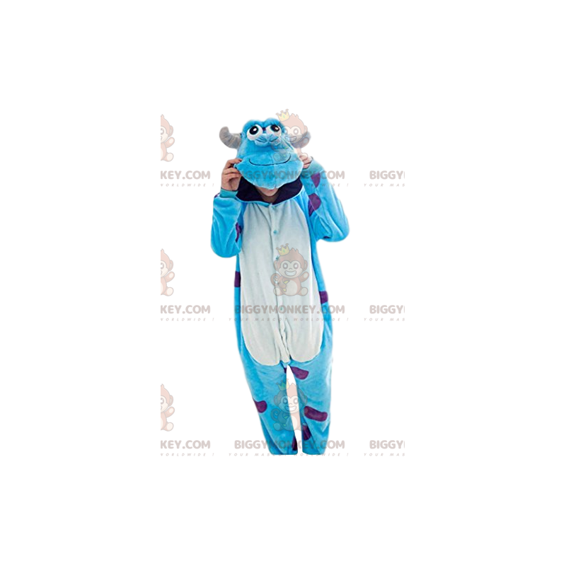 BIGGYMONKEY™ mascot costume of Sully, the turquoise monster
