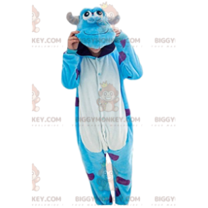 BIGGYMONKEY™ mascot costume of Sully, the turquoise monster