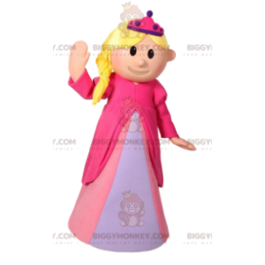 Princess BIGGYMONKEY™ mascot costume with beautiful pink dress