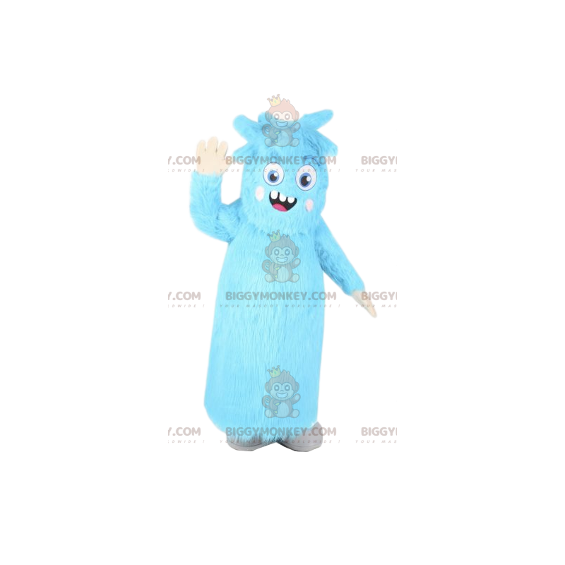 Costume de mascotte BIGGYMONKEY™ de petit monstre bleu avec une