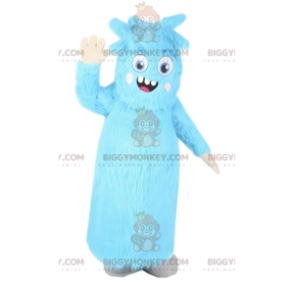 Costume de mascotte BIGGYMONKEY™ de petit monstre bleu avec une