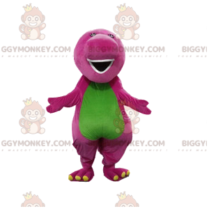 BIGGYMONKEY™ mascottekostuum van paarse en groene dinosaurus