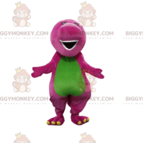 BIGGYMONKEY™ mascottekostuum van paarse en groene dinosaurus