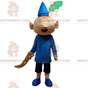 Little Leprechaun BIGGYMONKEY™ Mascot Costume With Blue Pointy