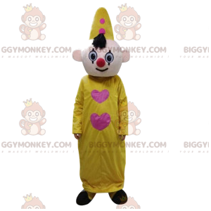 Clown BIGGYMONKEY™ mascottekostuum met geel pak en hoed -