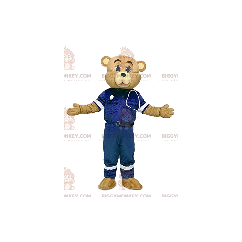 Costume de mascotte BIGGYMONKEY™ d'ours sable en tenue de