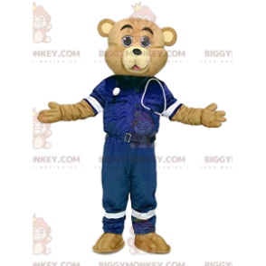 Costume de mascotte BIGGYMONKEY™ d'ours sable en tenue de