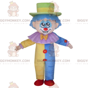 Very Cute Clown BIGGYMONKEY™ Mascot Costume With Pastel Suit –