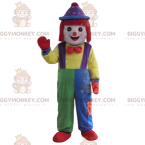 Clown BIGGYMONKEY™ Maskottchen-Kostüm mit Patchwork-Anzug -