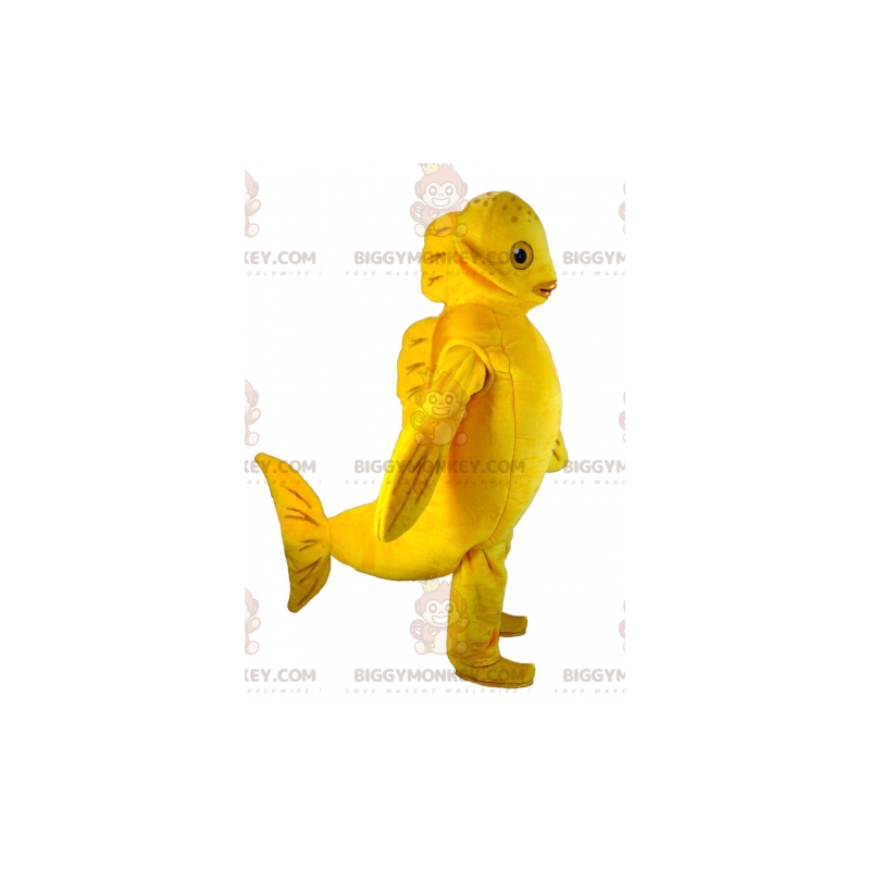 Divertente costume mascotte pesce giallo gigante BIGGYMONKEY™ -