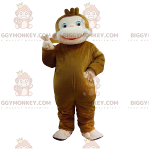 Costume mascotte BIGGYMONKEY™ scimmia marrone con grande