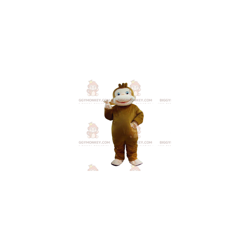 Traje de mascote de macaco marrom BIGGYMONKEY™ com grande