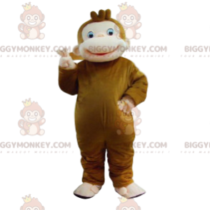 Bruine aap BIGGYMONKEY™ mascottekostuum met grote glimlach -