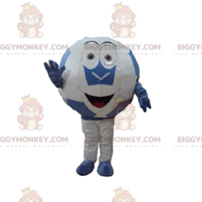 White and Blue Soccer Ball BIGGYMONKEY™ Mascot Costume -