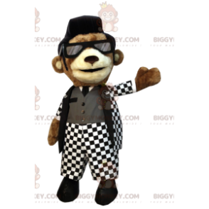 BIGGYMONKEY™ Mascot Costume Brown Bear, Rock 'n' Roll Dancer –