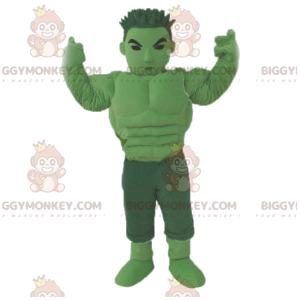 Disfraz de mascota guerrero manga verde BIGGYMONKEY™. disfraz