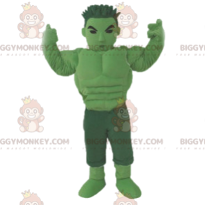 Groene manga krijger BIGGYMONKEY™ mascottekostuum. Groen