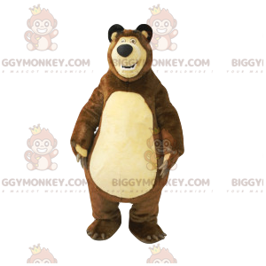 Costume de mascotte BIGGYMONKEY™ d'ours brun bedonnant. Costume