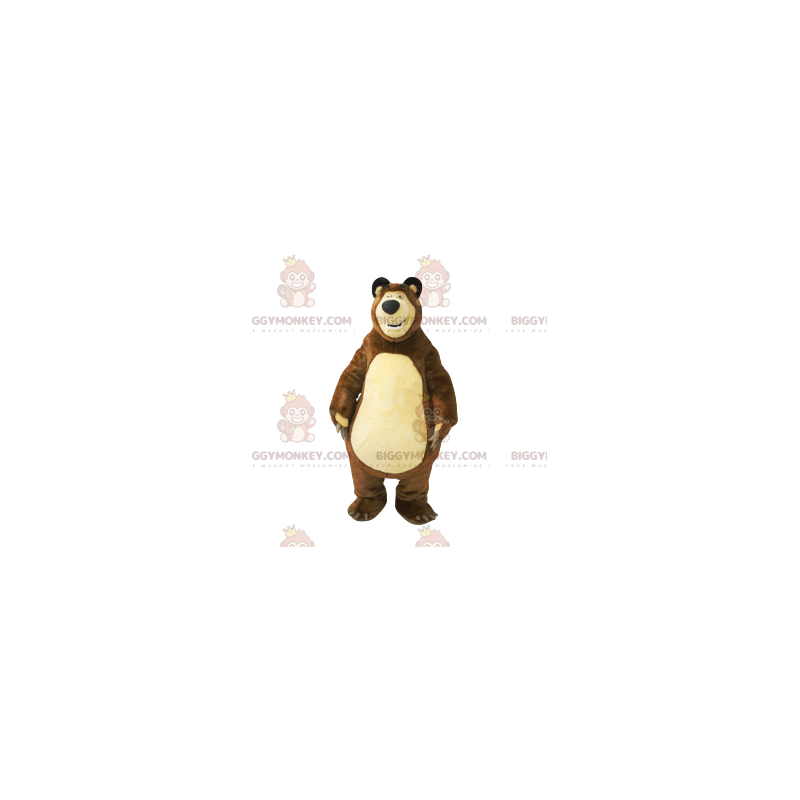 Traje de mascote de urso marrom barrigudo BIGGYMONKEY™.