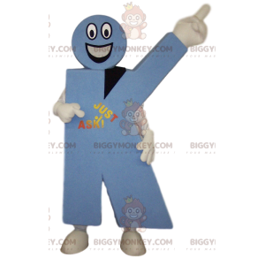 BIGGYMONKEY™ mascot costume of the letter K in blue. Letter K