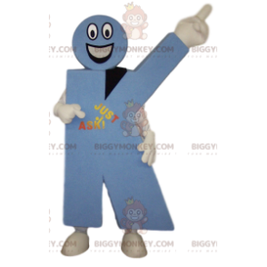 BIGGYMONKEY™ maskotkostume med bogstavet K i blåt. Bogstav K