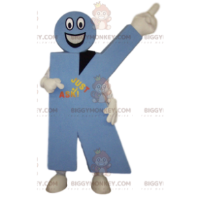 Costume de mascotte BIGGYMONKEY™ de la lettre K en bleu.