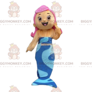 Fato de mascote de sereia de cabelo rosa BIGGYMONKEY™. fantasia
