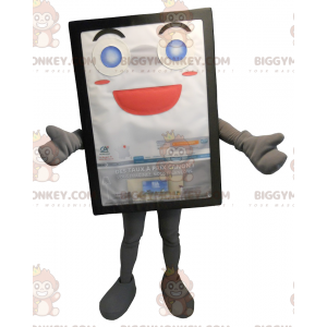 Disfraz de mascota de Billboard gris sonriente BIGGYMONKEY™ -