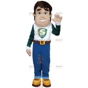 Costume de mascotte BIGGYMONKEY™ d'homme en jeans et en t-shirt