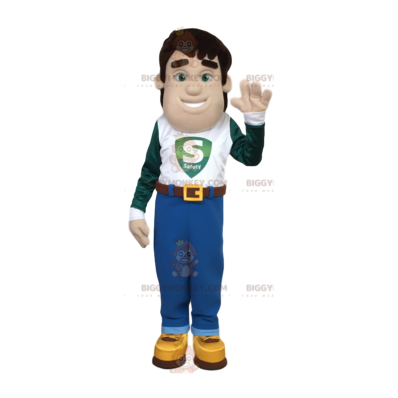 Costume da mascotte BIGGYMONKEY™ da uomo in jeans e maglietta -