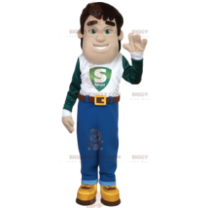 Costume da mascotte BIGGYMONKEY™ da uomo in jeans e maglietta -